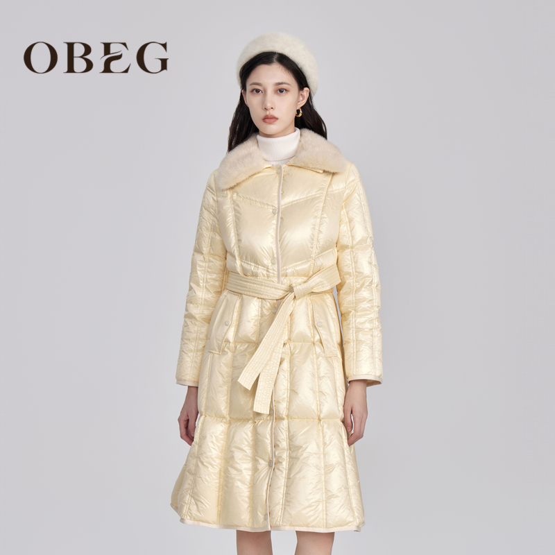 高克重鹅绒OBEG欧碧倩时尚气质羽绒服10444169