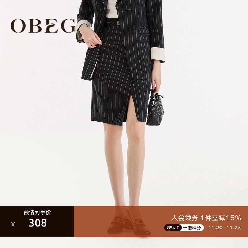 欧碧倩西装OBEG一步裙短裙