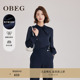 OBEG欧碧倩藏蓝色立领衬衫 衬衣50501527 女春新高智精英通勤长袖
