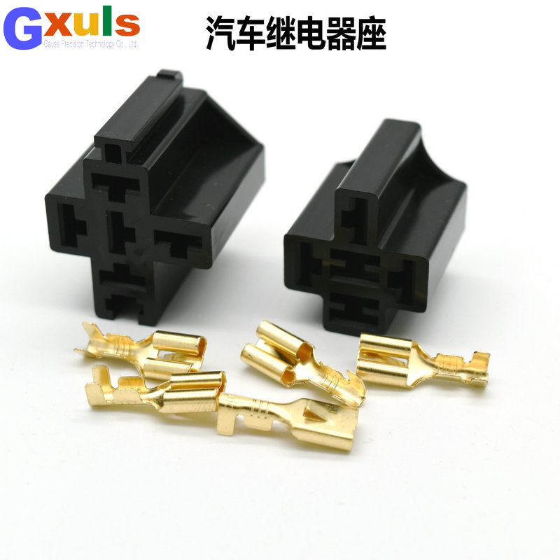 JD2914汽车通用继电器插座底座5脚4脚通用连接器摩托车铜插座