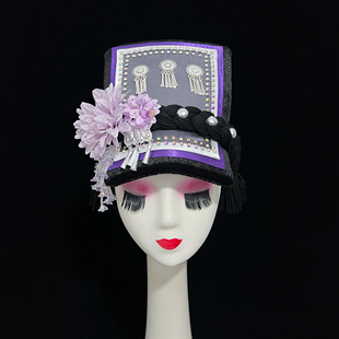 民族风羌族女子独舞尔玛羌铃舞蹈头饰舞台演出艺考表演发饰