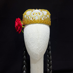 新疆维吾尔族维族回族小花帽民族小辫子头饰帽子艺考舞台演出发饰