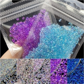 透明幻彩小鹅卵石水晶滴胶填充物不规则小矿石 DIY美甲小石头20克