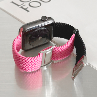 编织拼色尼龙磁吸扣iwatch表带s9适用applewatch苹果手表s8新款