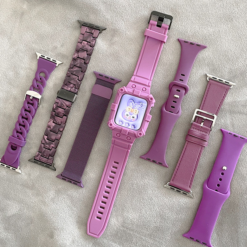 显白葡萄紫色磁吸硅胶真皮适用iwatch表带s8苹果se手表applewatch高性价比高么？