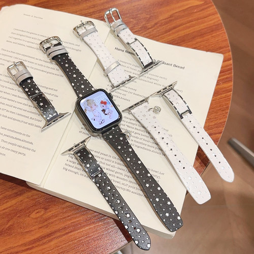 星星手镯皮革小众适用iwatch表带