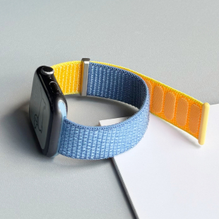 拼色尼龙s10魔术粘贴iwatch表带适用Applewatch苹果789手表se新款