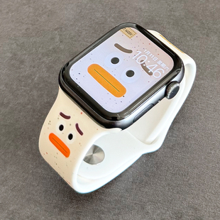 囧脸表情彩色格子硅胶s10小众iwatch表带适用新款 s9苹果se手表678
