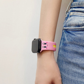 硅胶卡比可爱表带适用apple 6代SE watch苹果手表iwatch7