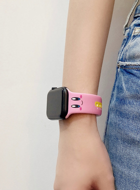 硅胶卡比可爱表带适用apple watch苹果手表iwatch7/8/3/4/5/6代SE