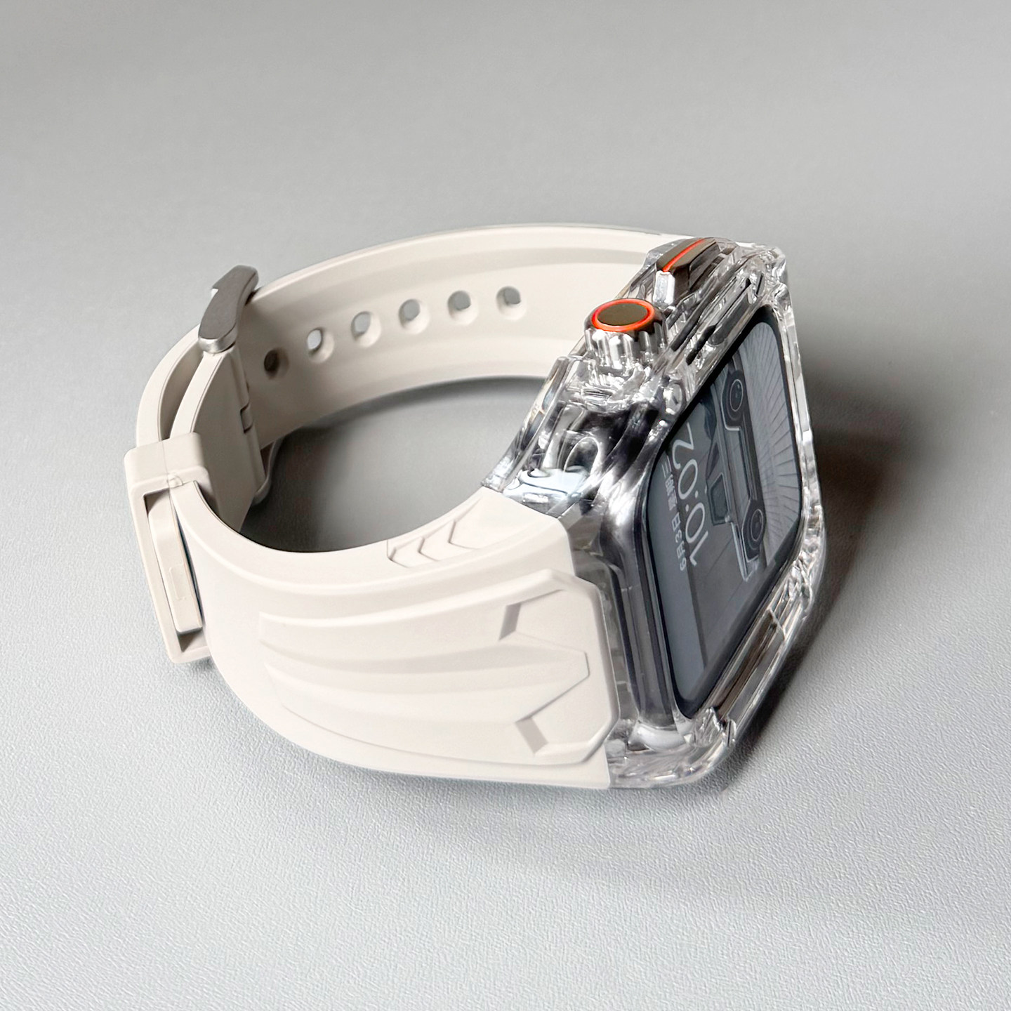 改装硅胶透明一体保护壳9适用iwatch表带s11苹果se手表applewatch