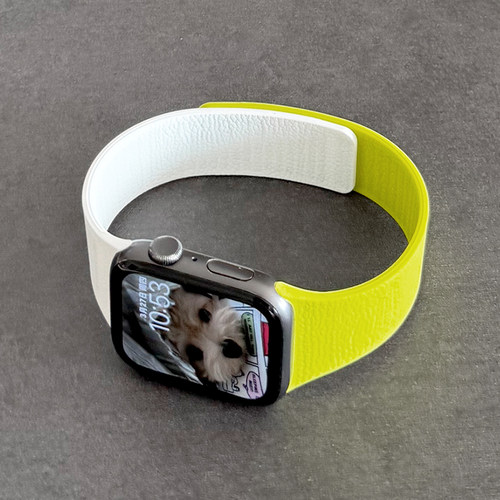 荔枝纹硅胶磁吸适用iwatch表带