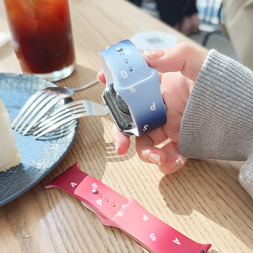 冰美式黑加仑硅胶适用iwatch表带