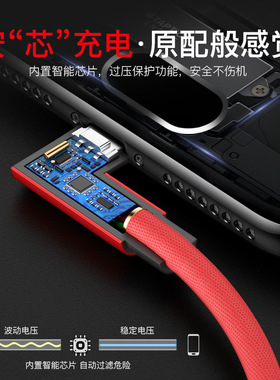 【加长3米双弯头】Type-c数据线布纹编织线USB-C安卓通用手机充电线游戏 快充线不挡手游戏线线布游