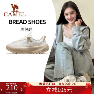 骆驼面包鞋运动鞋女款2025新款不累脚鞋子女鞋轻便透气跑步休闲鞋
