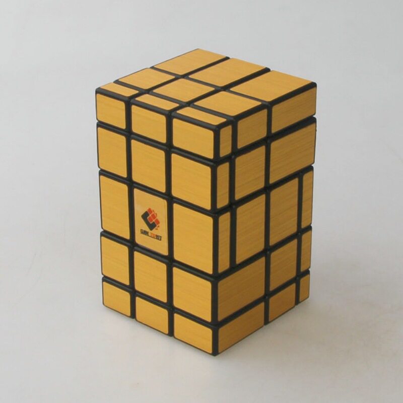 梯色 层层叠1号 连体魔方 2x2.联体镜面魔方 黑底金色贴纸 2连体
