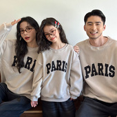 摇粒绒卫衣2025母女母子圆领刺绣保暖家庭装 冬季 外套 亲子装 好看