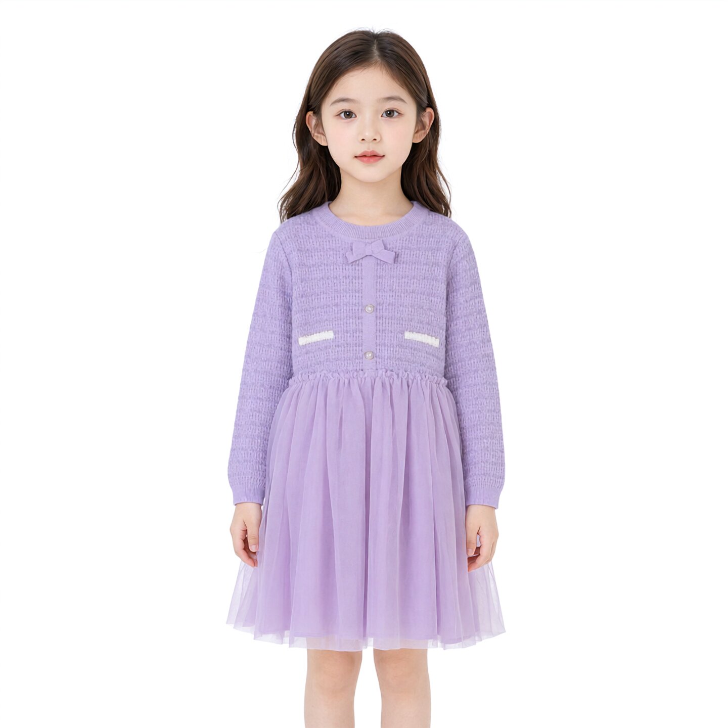 abckids童装春季女童洋气公主毛衣针织衫连衣裙长款潮 F331316220图片