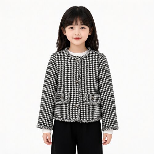 商场同款abckids童装2025新款女童潮流时尚格子外套F431303130