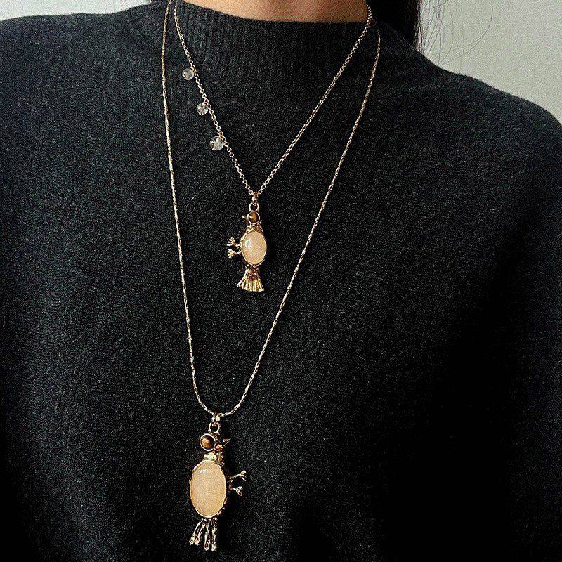 欧美复古白水晶小鸟吊坠金属链条项链女中古独特啄木鸟长款毛衣链,饰品/流行首饰/时尚饰品新,项链,淘宝优惠券,粉丝福利购,淘宝优惠卷