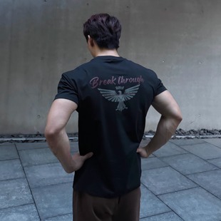 猎鹰印花T恤240g重磅索罗娜阔肩凉感运动休闲短袖 ULTISO本源 美式