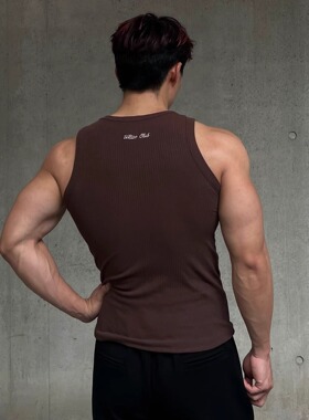 ULTISO本源 美式300g刺绣坑条背心重磅高弹软糯健身运动休闲百搭