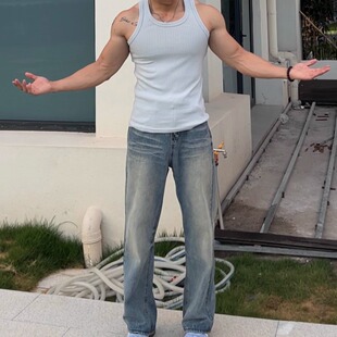 直筒宽松cleanfit休闲百搭 高盎司水洗猫须牛仔裤 ULTISO本源 美式