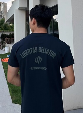 ULTISO本源 美式裂纹印花T恤240g索罗娜凉感休闲运动正肩显壮短袖