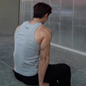 ULTISO本源 美式 重磅400g定制螺纹背心刺绣弹力透气健身休闲运动