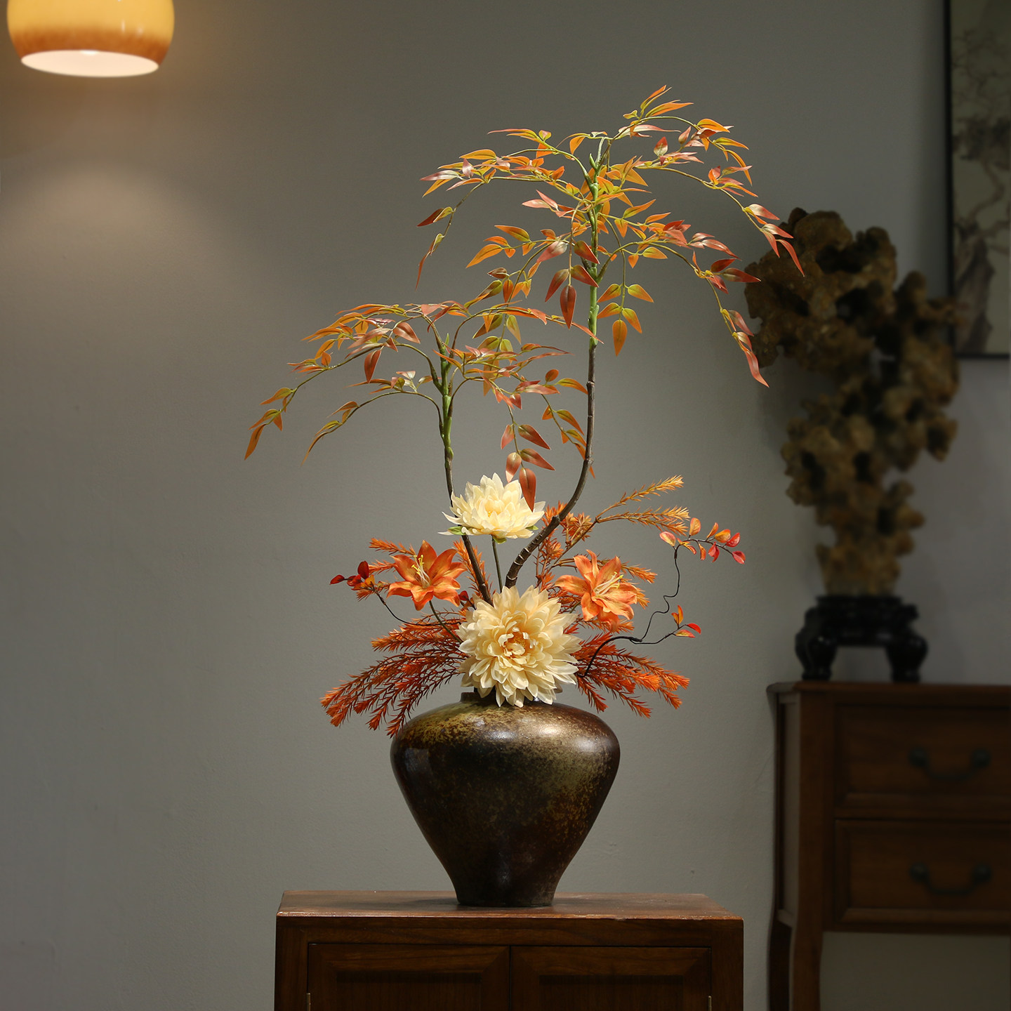 新中式禅意陶瓷花瓶宋氏美学花插图片