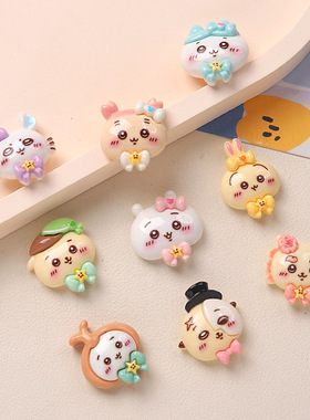 卡通diy树脂配件饰品9款卡哇奶油胶手工制发夹手机壳鞋扣配饰批