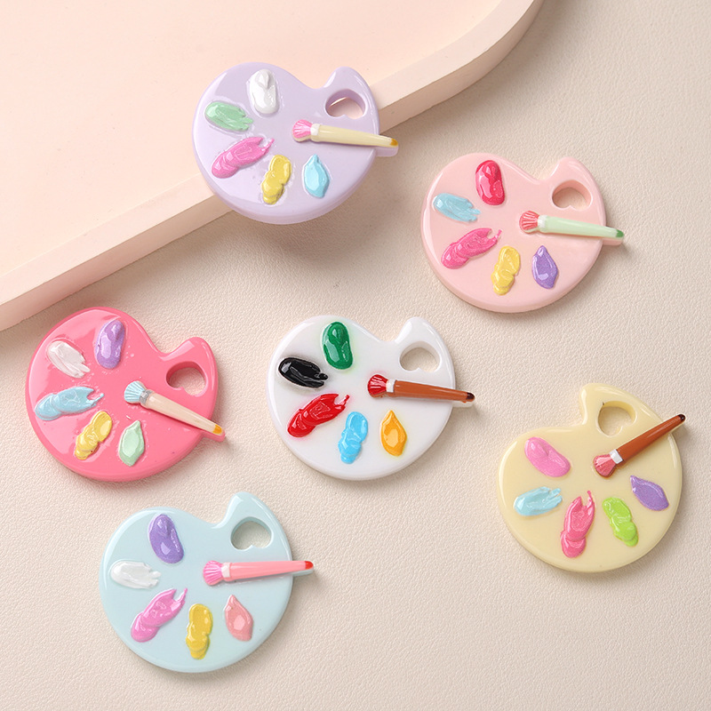 卡通diy树脂配件饰品画画盘奶油胶手工制发夹手机壳鞋扣配饰