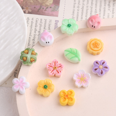 卡通diy树脂配件饰品中式糕点奶油胶发夹手机壳洞洞鞋扣钥匙扣吊