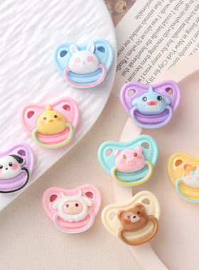卡通diy树脂配件饰品奶嘴动物奶油胶手工制发夹手机壳鞋扣配饰批