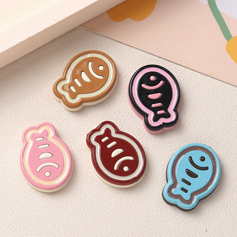 卡通diy配件饰品滴油鱼儿洞洞鞋手工制发夹手机壳鞋扣配饰