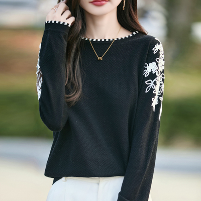 春秋新款针织打底衫宽松大码上衣