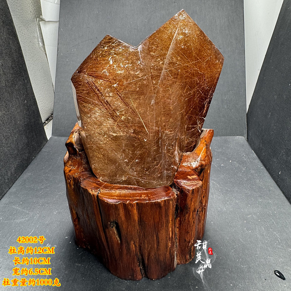 天然发晶柱摆件 双尖柱 发晶原石打磨 发丝多 造型独特