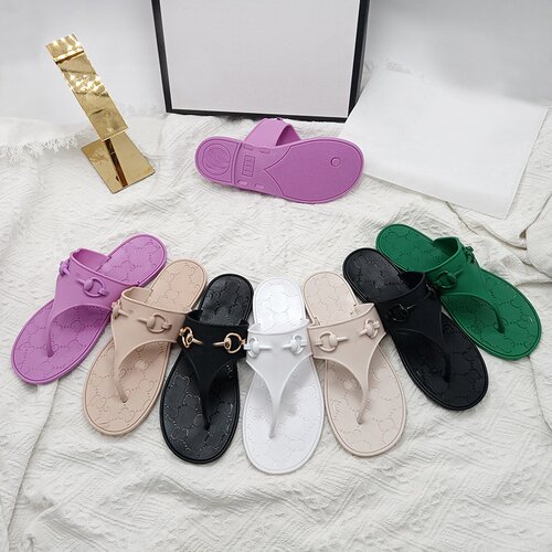 蜜语蕾丝gg家人字拖女2026新款跨境凉拖鞋果冻一字拖现货slippers