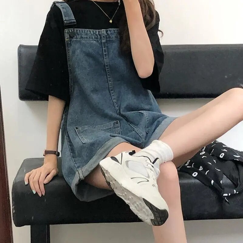 胖妹妹大码夏季200斤牛仔背带裤图片