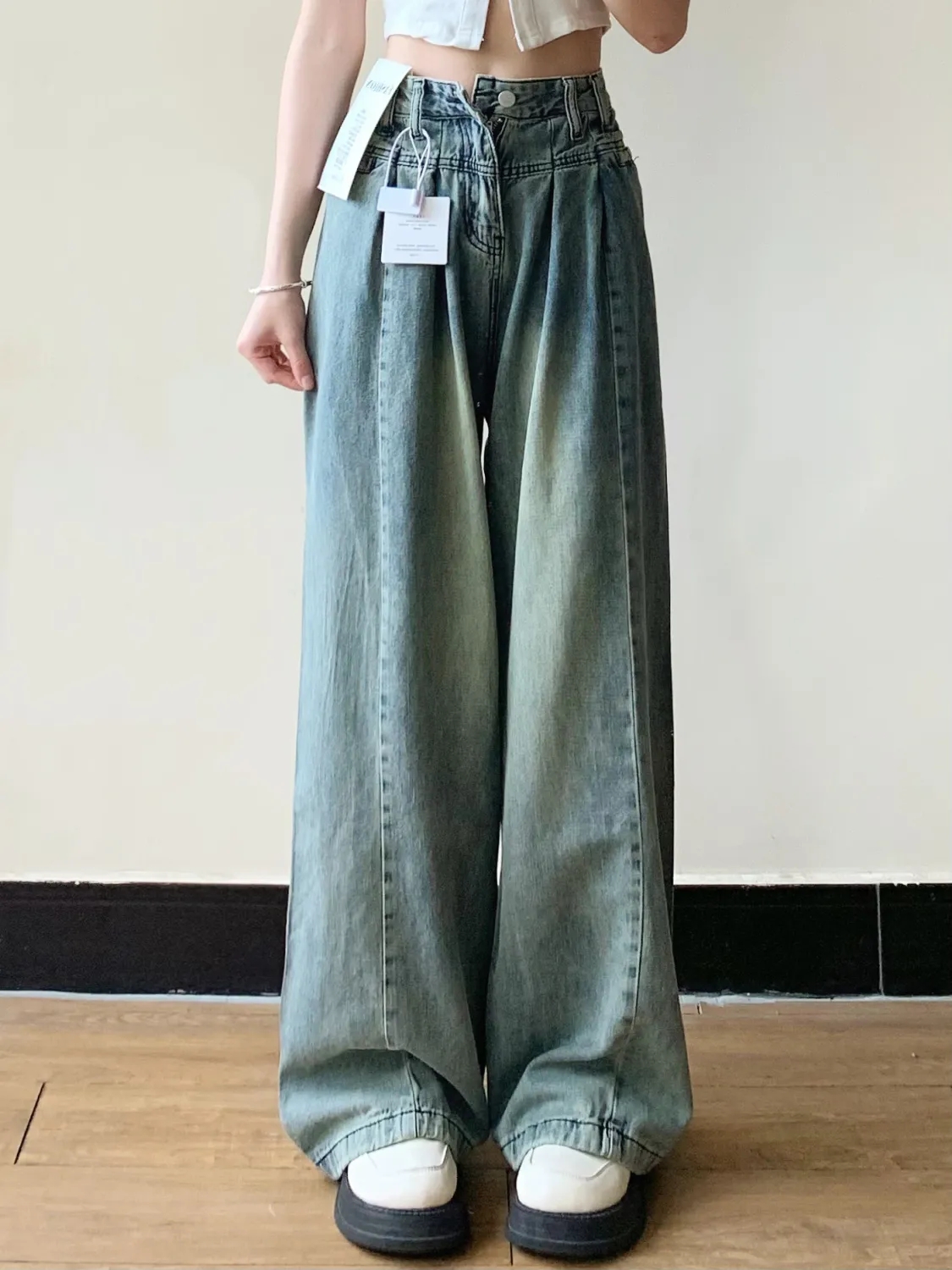 阔腿裤长裤常规牛仔布料四季通用
