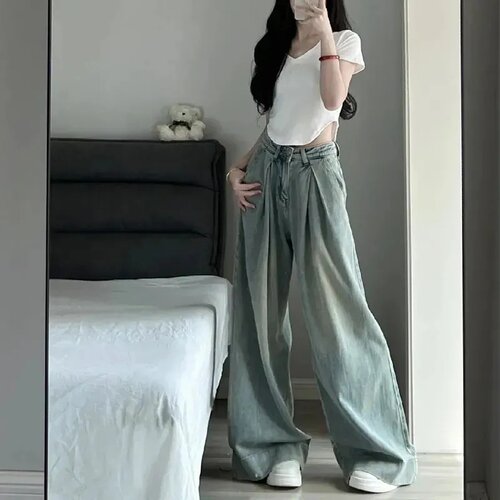 阔腿裤长裤常规牛仔布料四季通用