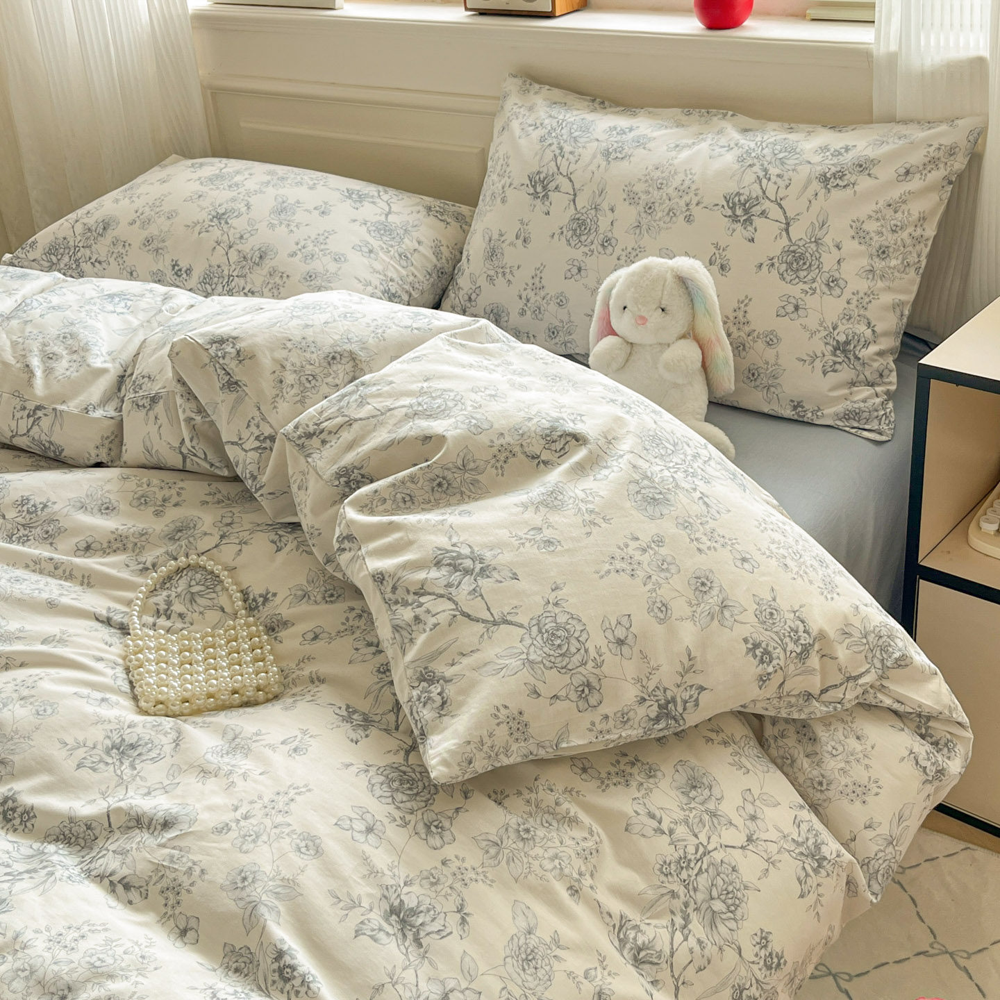 恒源祥全棉印花四件套四季通用床单被套简约学生宿舍单人三件套