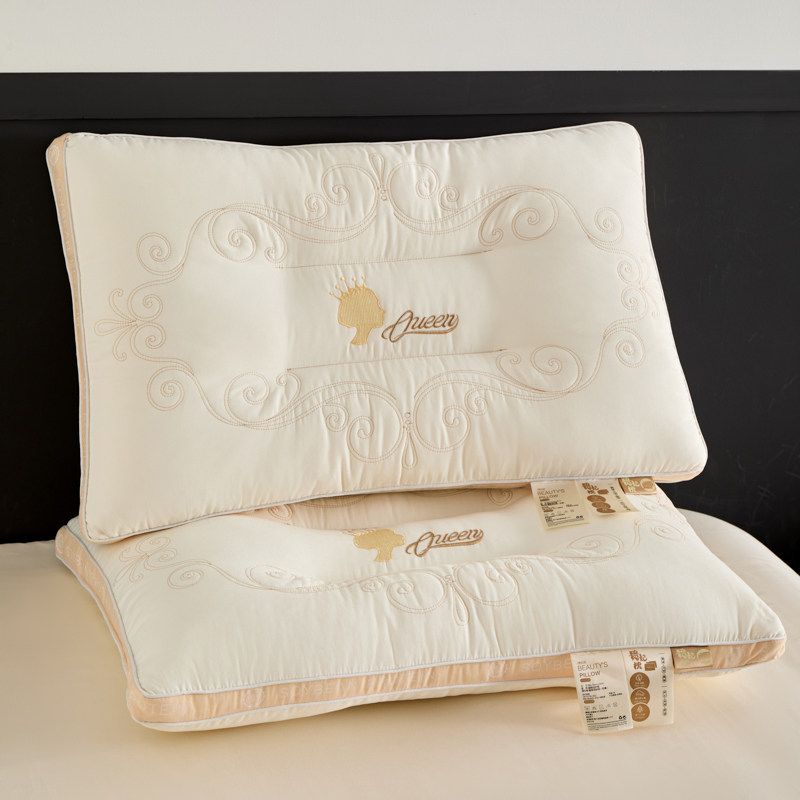 恒源祥立体绣花贵妃枕头枕芯家用单人护颈椎助睡眠专用成人枕头芯