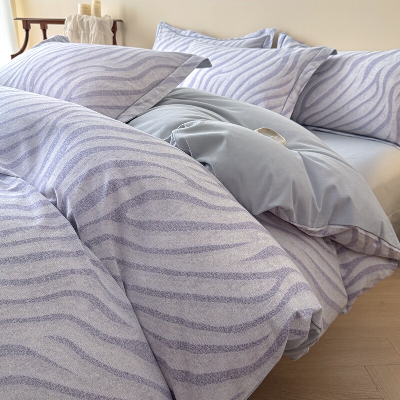 恒源祥全棉磨毛四件套纯棉床单被套家用单人双人家用简约床上用品
