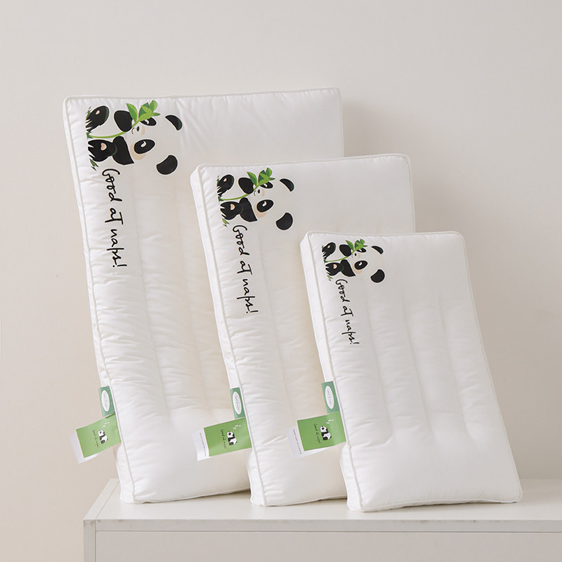 恒源祥新款A类熊猫全棉枕芯成人48x74护颈枕儿童30x50学生宿舍枕
