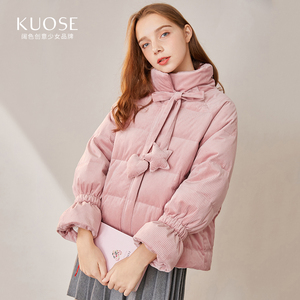 阔色韩版宽松短款羽绒服