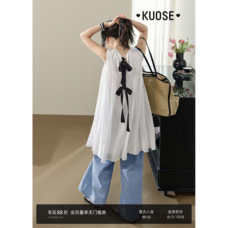 背心裙蝴蝶结无袖连衣裙娃娃裙