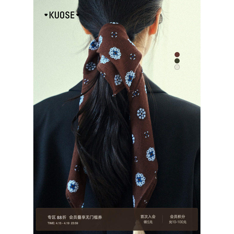 阔色波点方巾丝巾印花披肩系脖2026春季新款女围巾配饰氛围感领巾