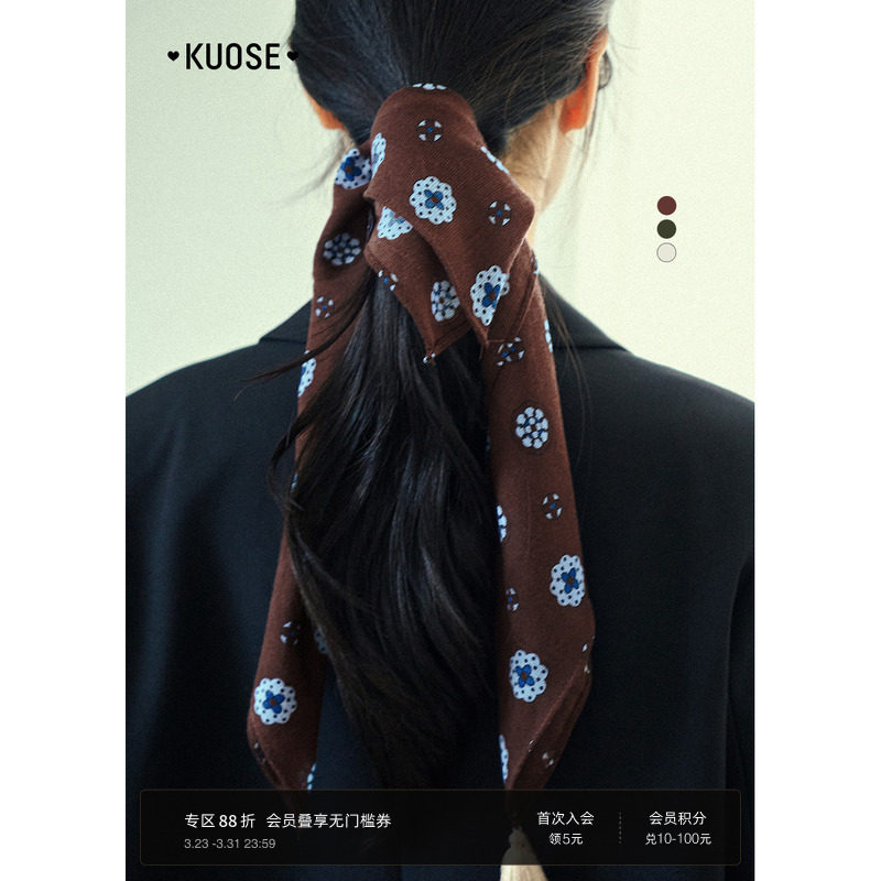 阔色波点方巾丝巾印花披肩系脖2026春季新款女围巾配饰氛围感领巾