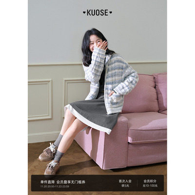 阔色灰色半身裙短裙子女2025秋冬季新款休闲通勤裙裤伞裙a字裙